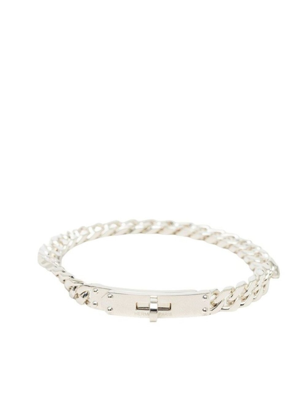 Hermes Kelly Gourmette TPM Bracelet #xl Silver